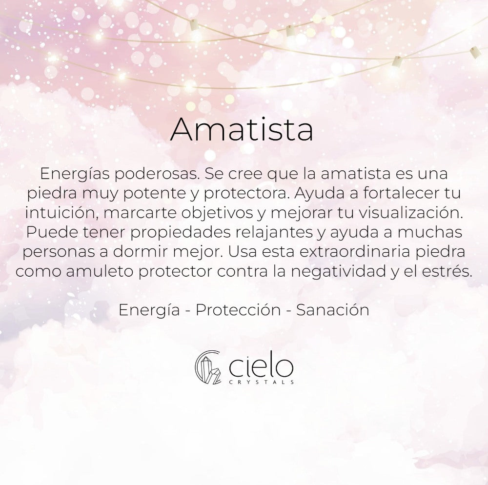 Pendientes de cristal Amatista Oro