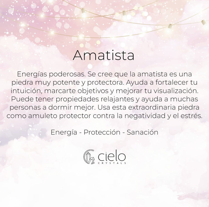 Pendientes de cristal Amatista Oro