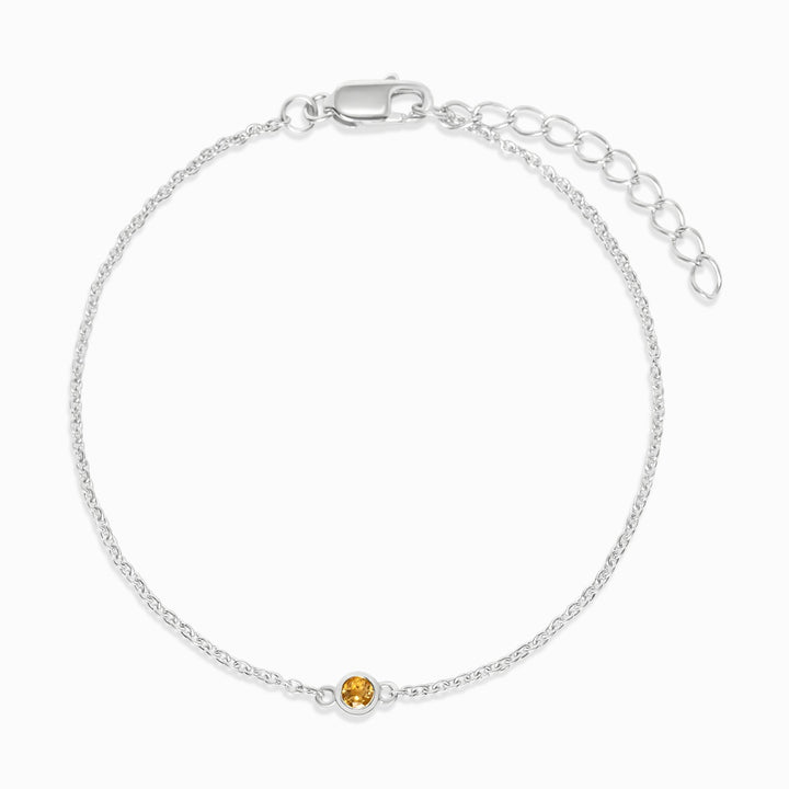 Joyas de citrino en plata. Pulsera con piedra amarilla Citrino para llevar en el brazo.