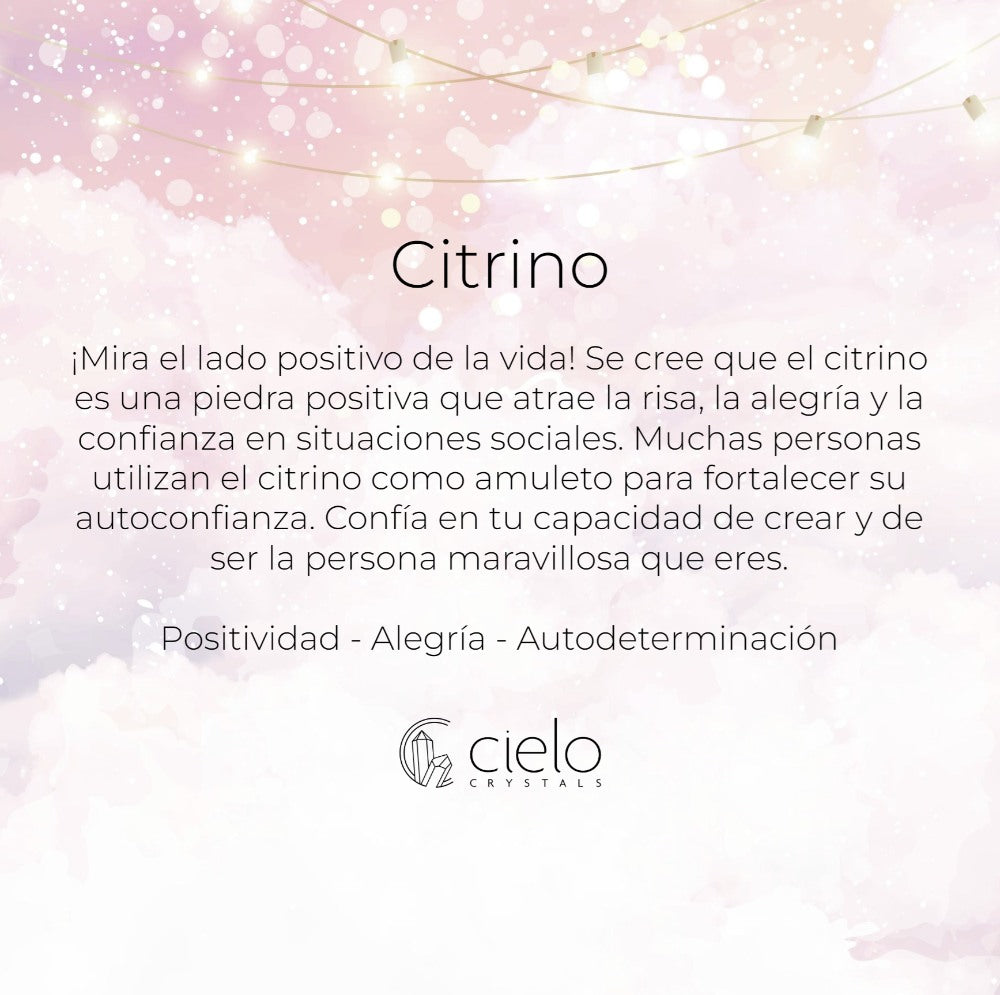 Aros de cristal Mini Citrino Oro