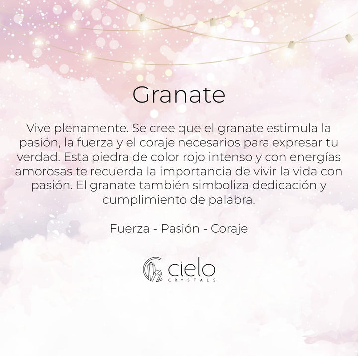 Pendientes de cristal Granate Oro