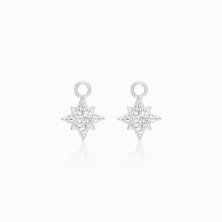 Charms para Aros Star Topacio Blanco Plata