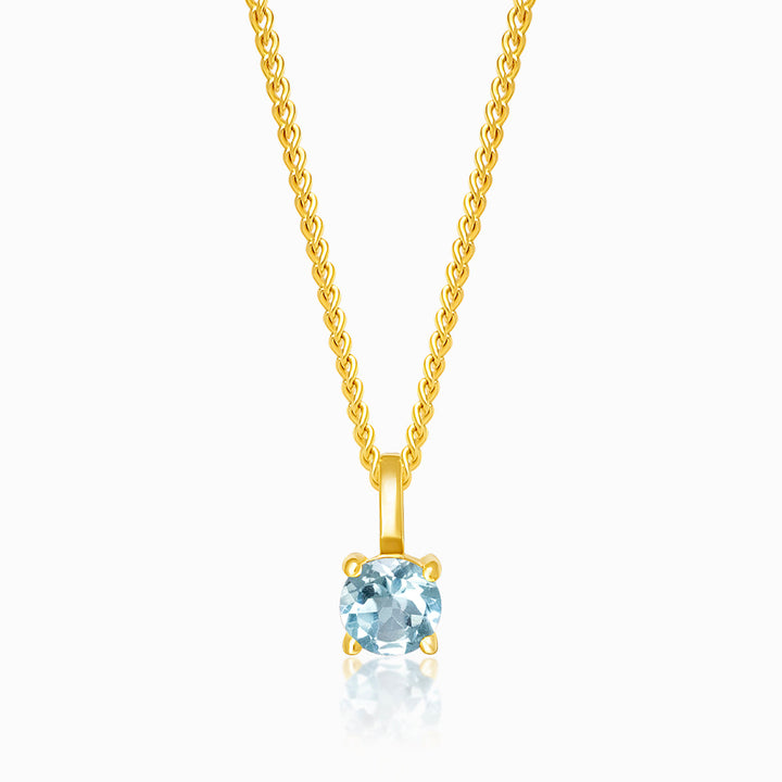 Colgante de cristal Topacio azul Oro