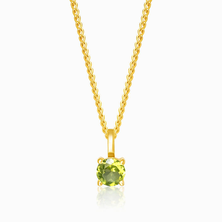 Colgante de cristal Peridoto Oro