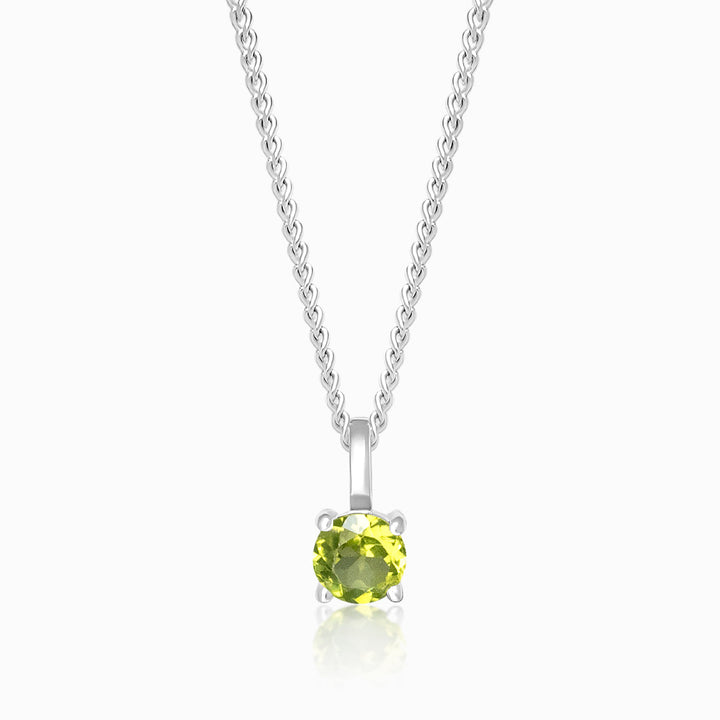 Colgante de cristal Peridoto Plata