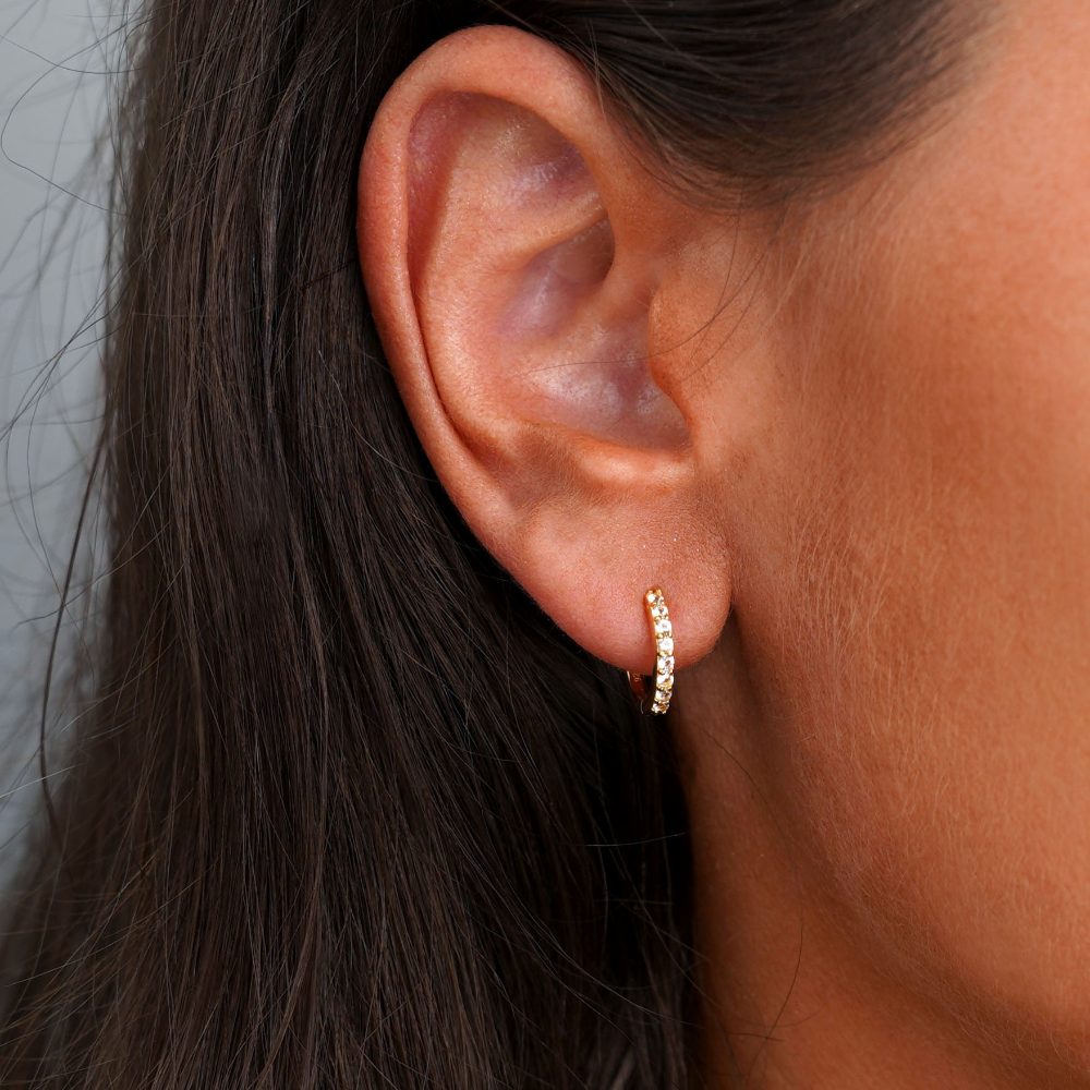 Pendientes de cristal con cristal de Topacio Blanco en oro. Pendientes de oro con cristal de Topacio Blanco.