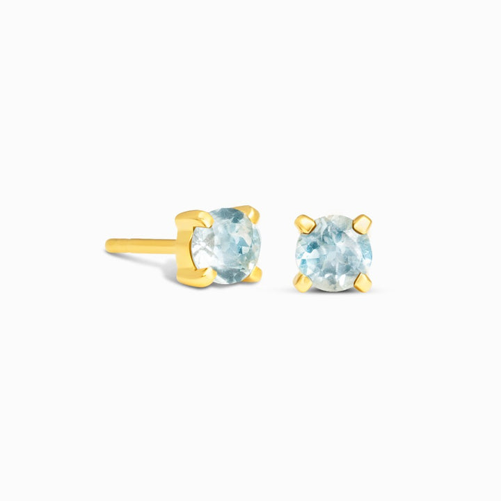 Pendientes de cristal Topacio azul Oro