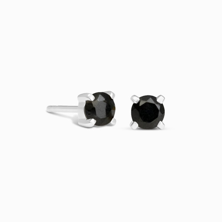 Pendientes de cristal Ónix negro Plata