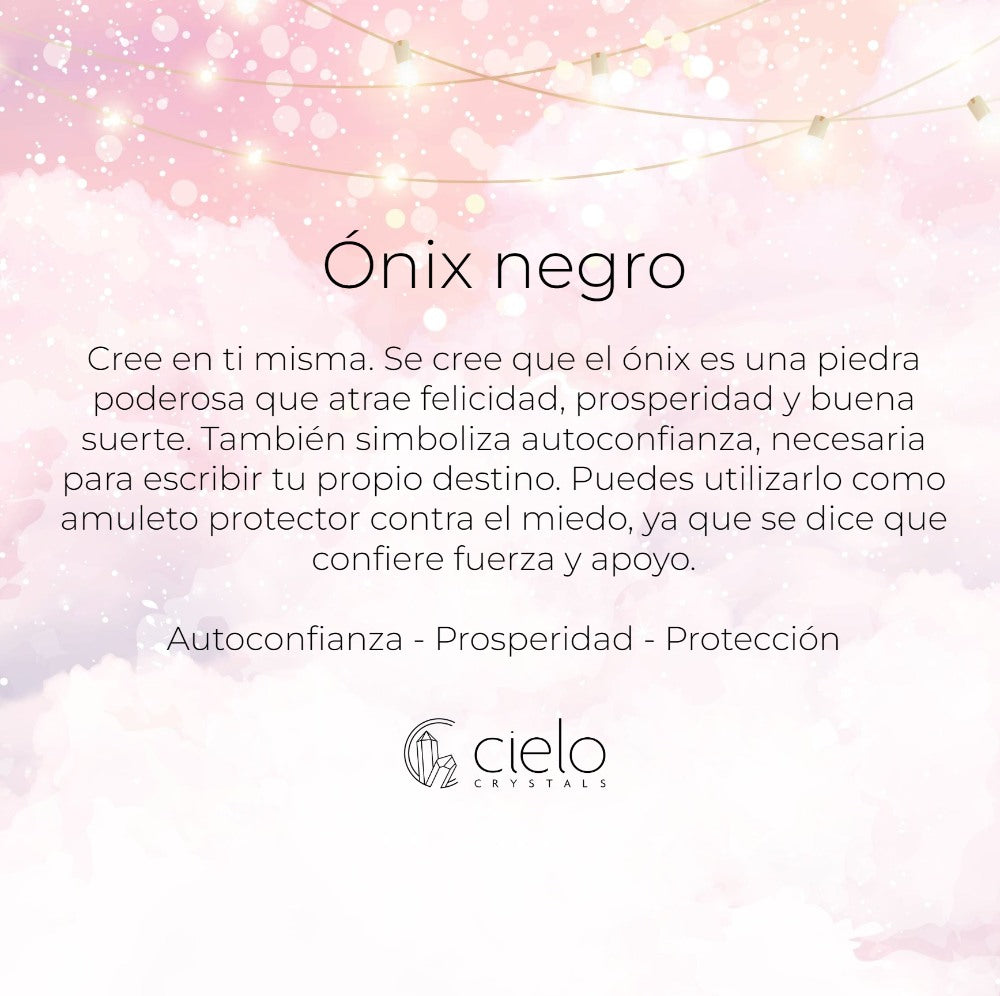 Pendientes de cristal Ónix negro Oro