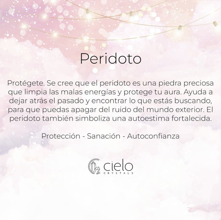 Pendientes de cristal Peridoto Oro