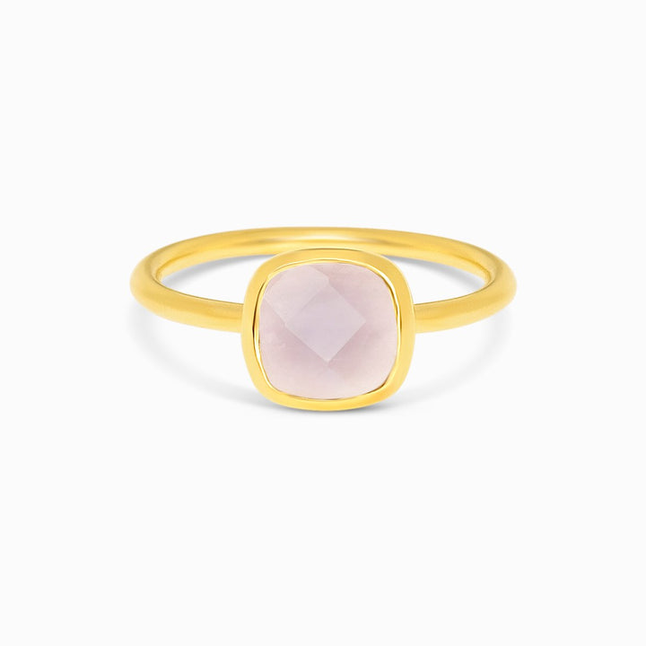 Anillo Elegance Cuarzo rosa Oro