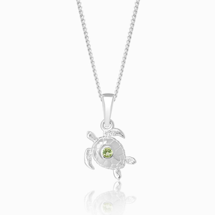 Colgante Tortuga Peridoto Plata