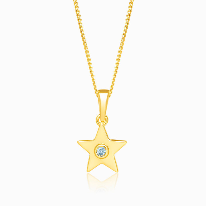 Colgante Estrella Topacio azul Oro