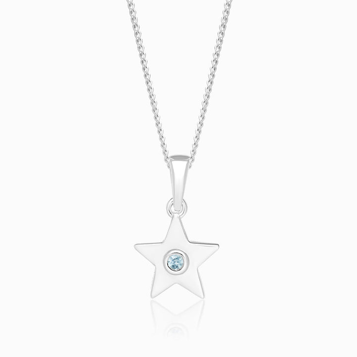 Colgante Estrella Topacio azul Plata