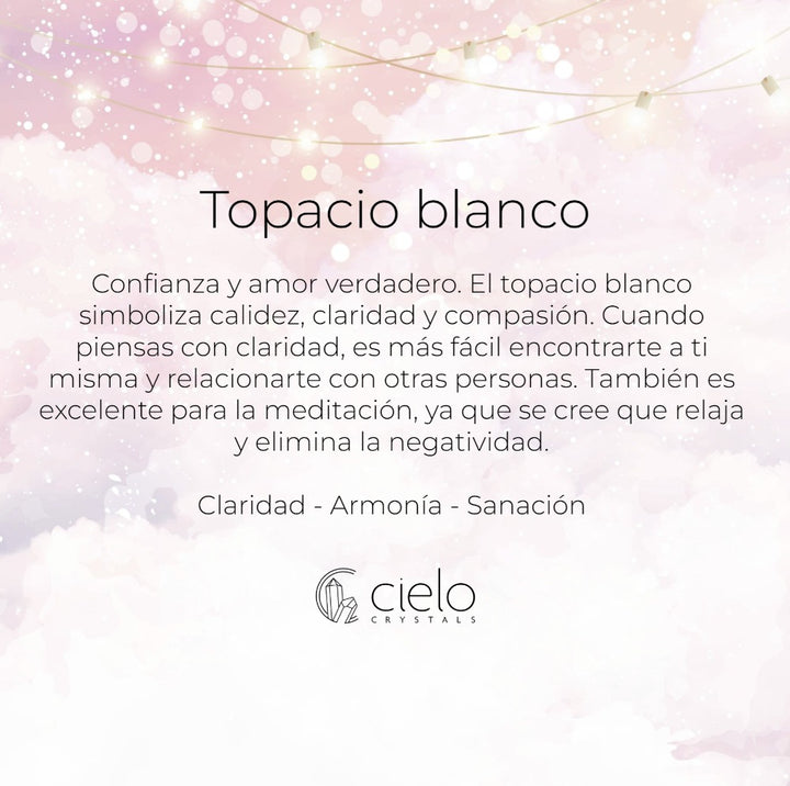 Pendientes Love Topacio blanco Oro