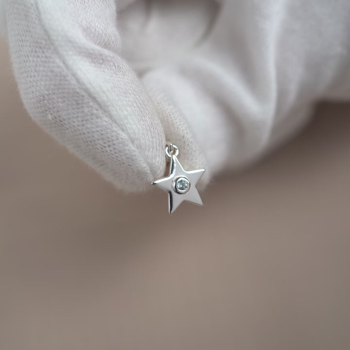 Colgante Estrella Topacio azul Plata