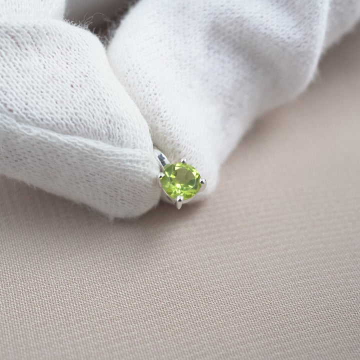 Colgante de cristal Peridoto Plata