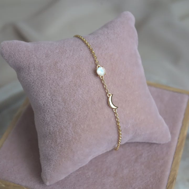 Pulsera Luna Piedra lunar Oro