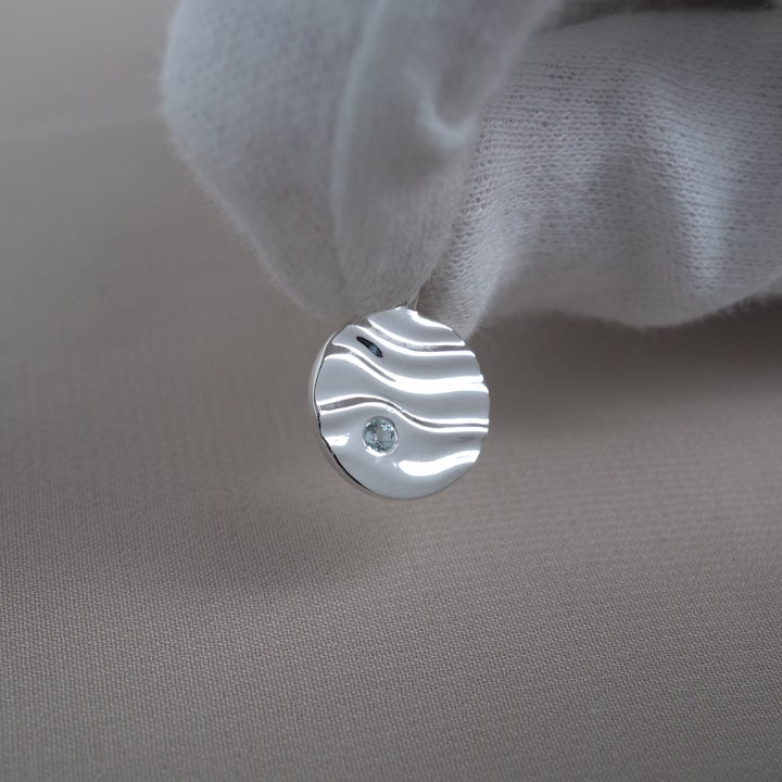 Colgante Wave Topacio azul Plata