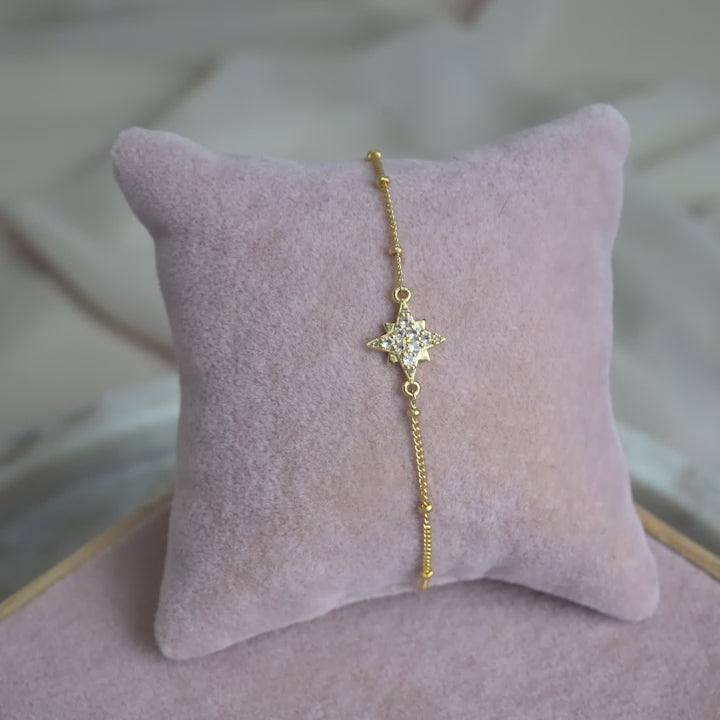 Pulsera Star Topacio blanco Oro