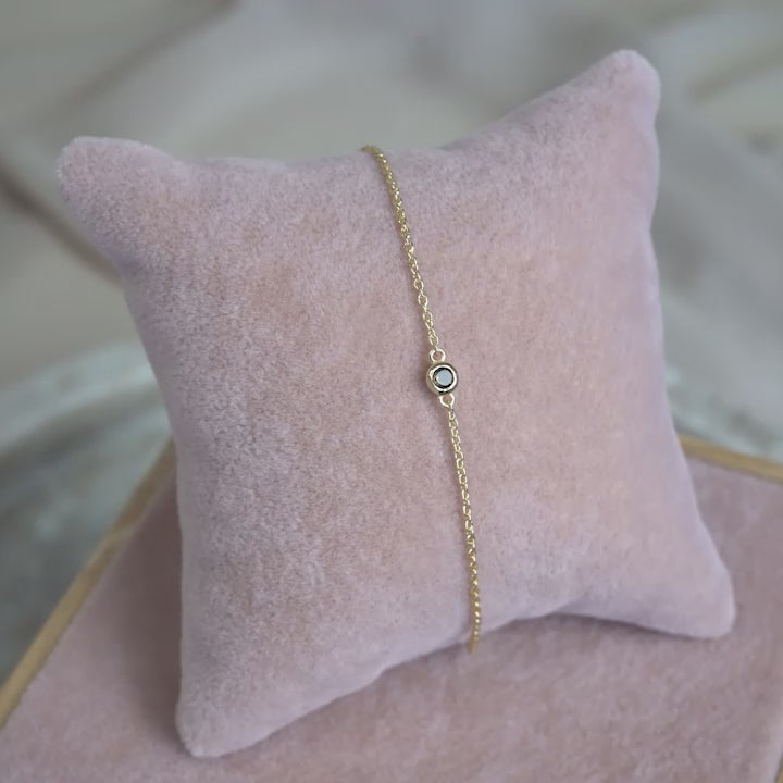 Pulsera Petite Cuarzo ahumado Oro