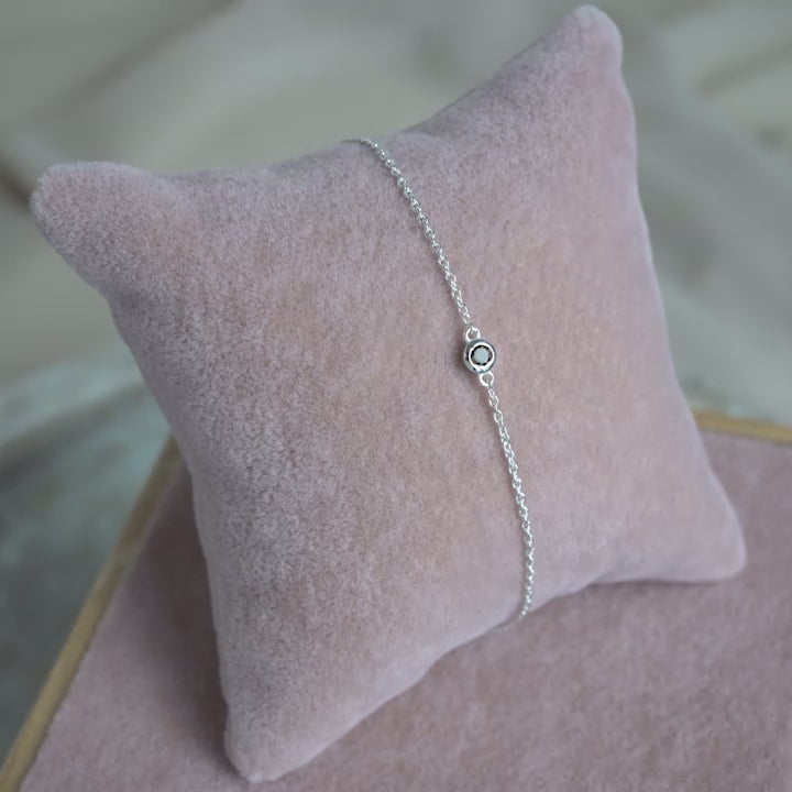 Pulsera Petite Cuarzo ahumado Plata